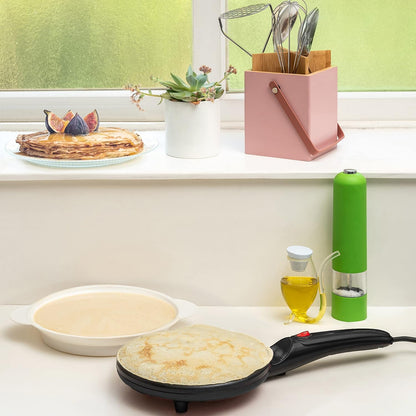 8" Portable Nonstick Crepe Pan-Auto shut-off, even heating, dual temperature control