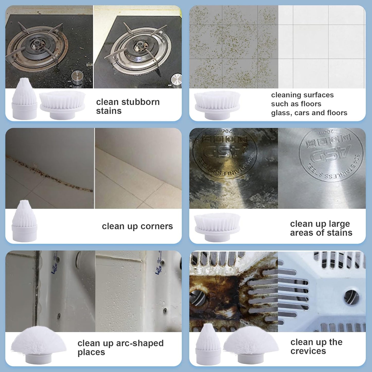 Electric Spin Scrubber Brush Set — 320 RPM Waterproof Cleaning Power