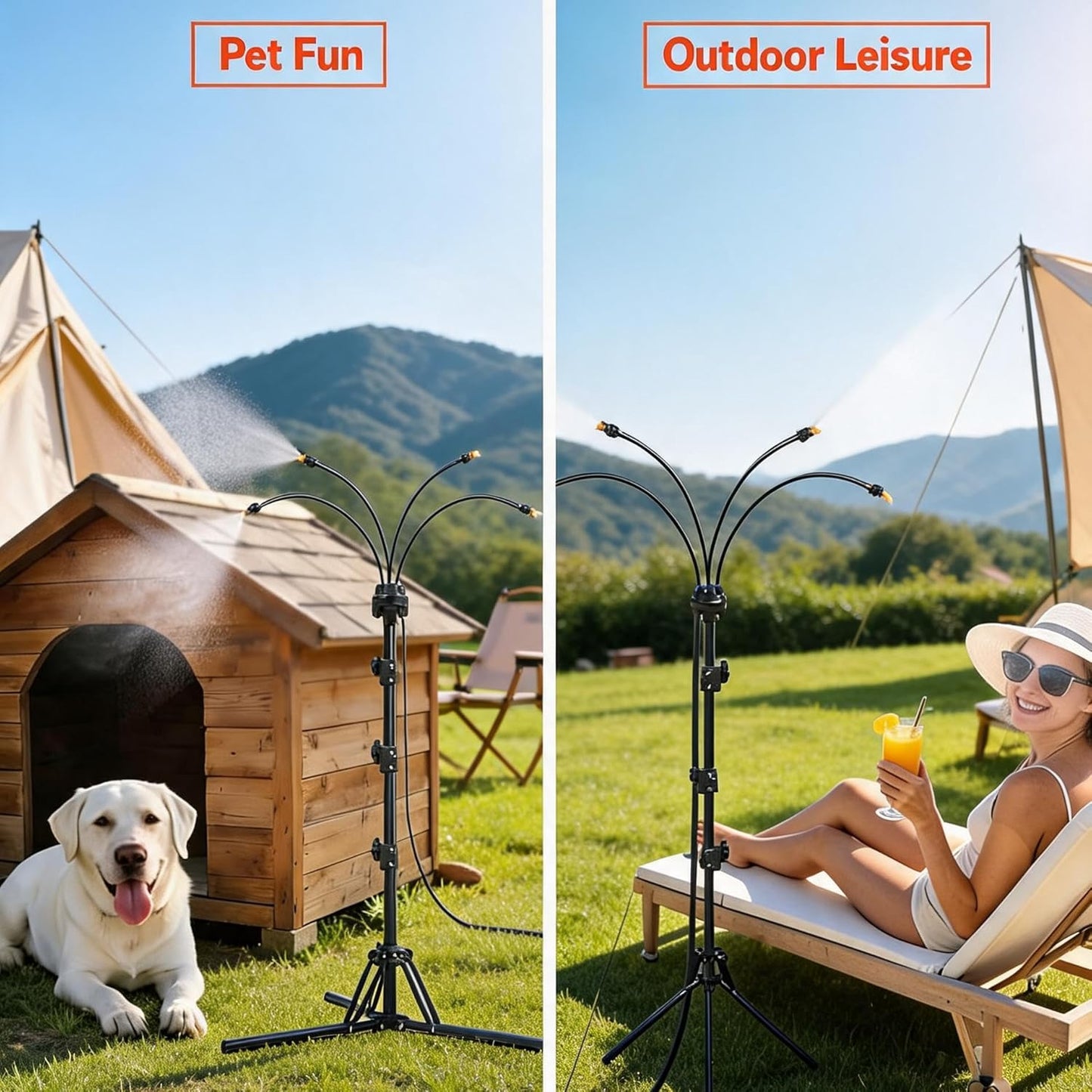 6FT Height Adjustable Outdoor Misting System