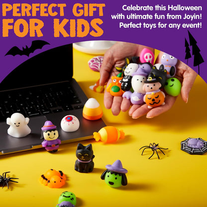 50PCS Halloween Mochi Squishy Toys Bulk Set