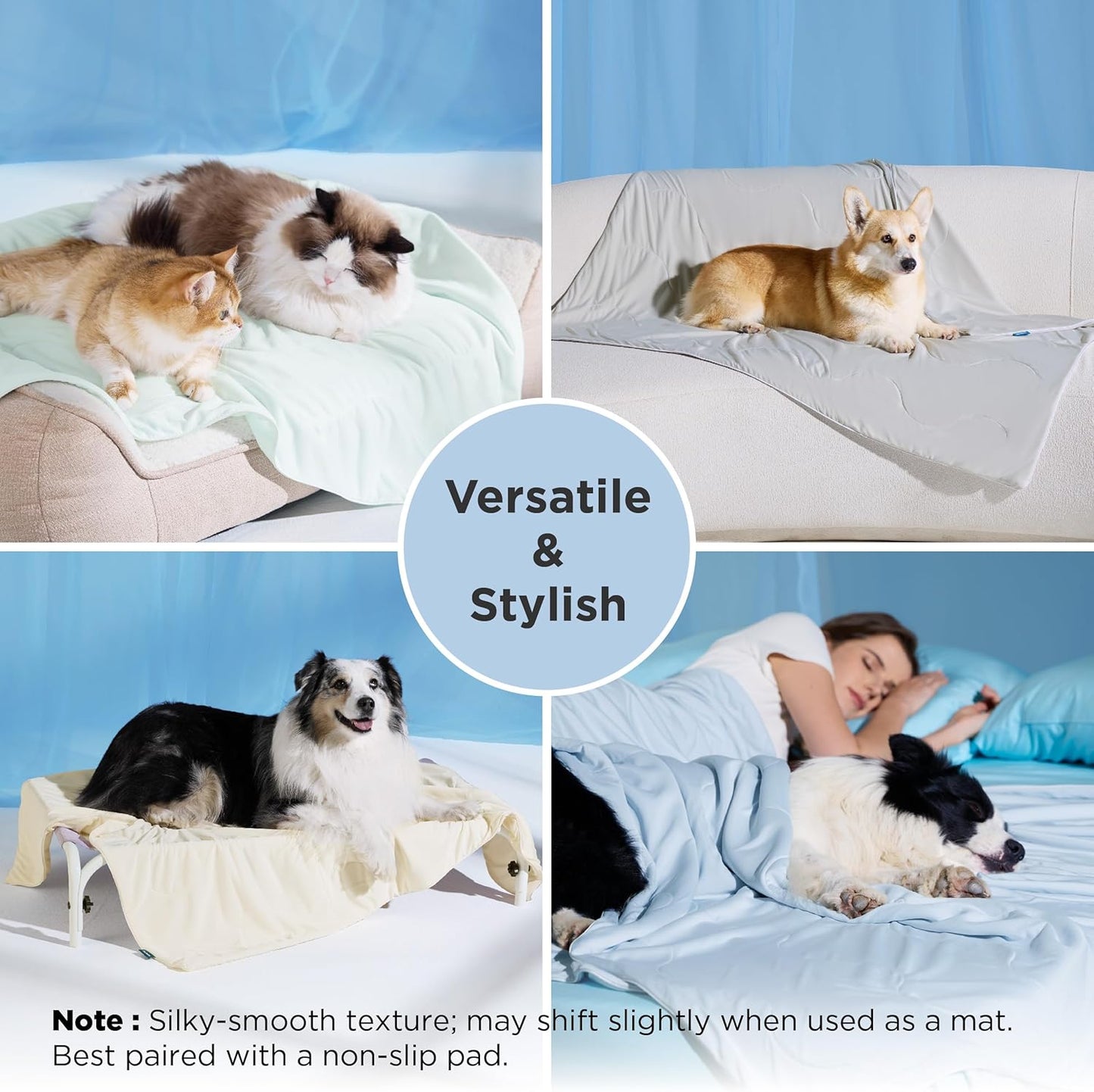 Premium Dual-Sided Cooling Pet Blanket – Orthopedic Joint Relief & Washable Sofa Shield