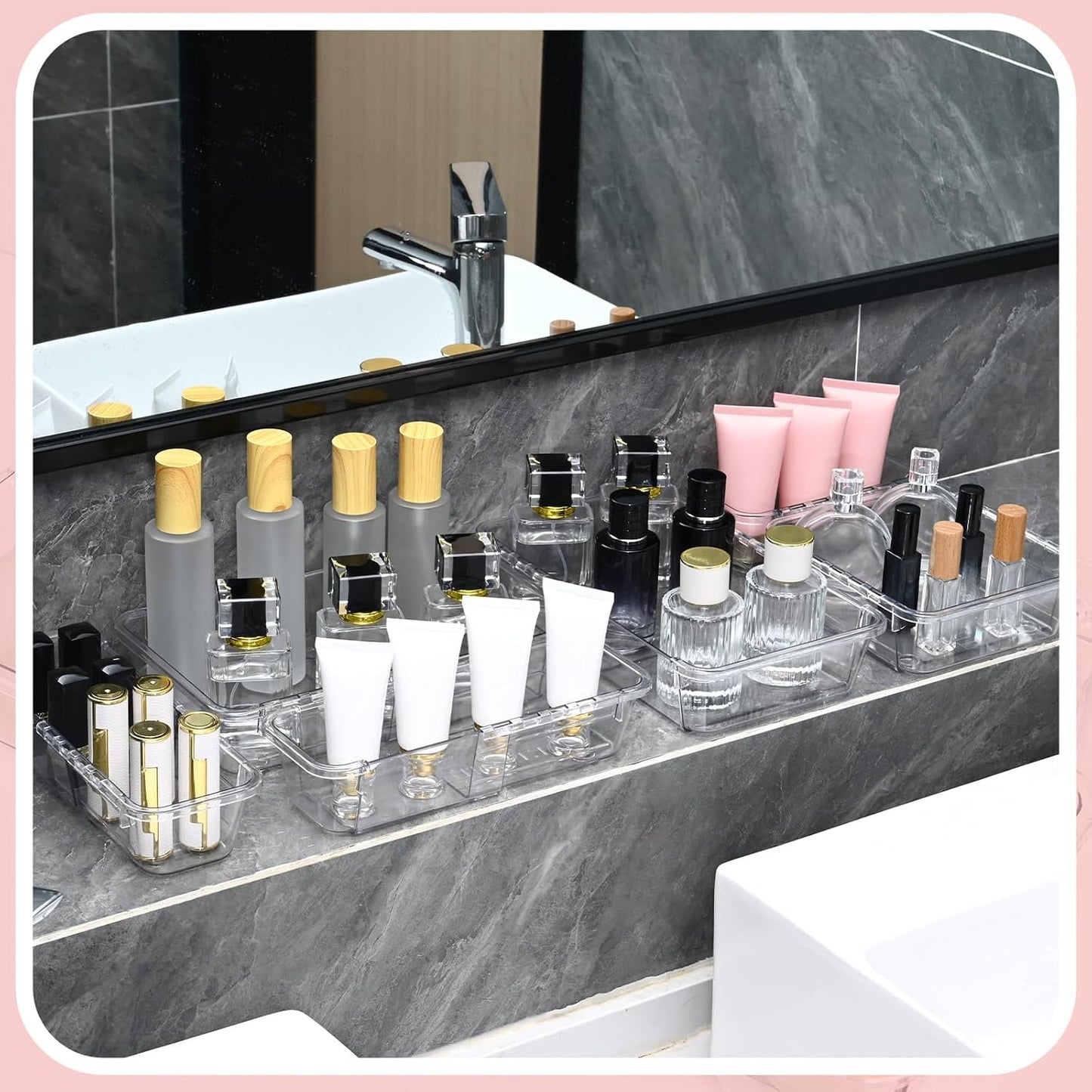 8 Pcs Mixed Extendable Clear Drawer Organizer