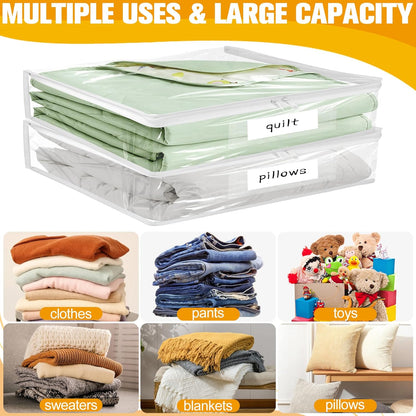 Plastic Storage Bags with Easy-Glide Zipper, Pack of 6