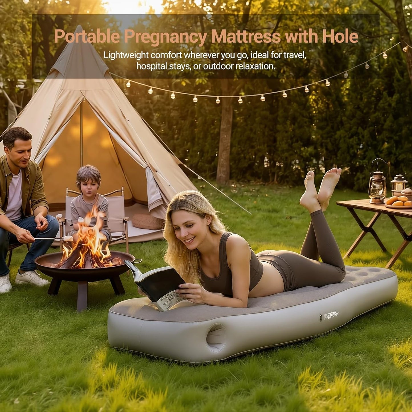 Inflatable Pregnancy Pillow with Belly & Head Hole, Prone Pregnancy Pillow for Stomach Sleepers