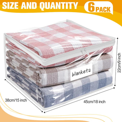 Plastic Storage Bags with Easy-Glide Zipper, Pack of 6