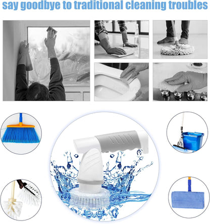 Electric Spin Scrubber Brush Set — 320 RPM Waterproof Cleaning Power