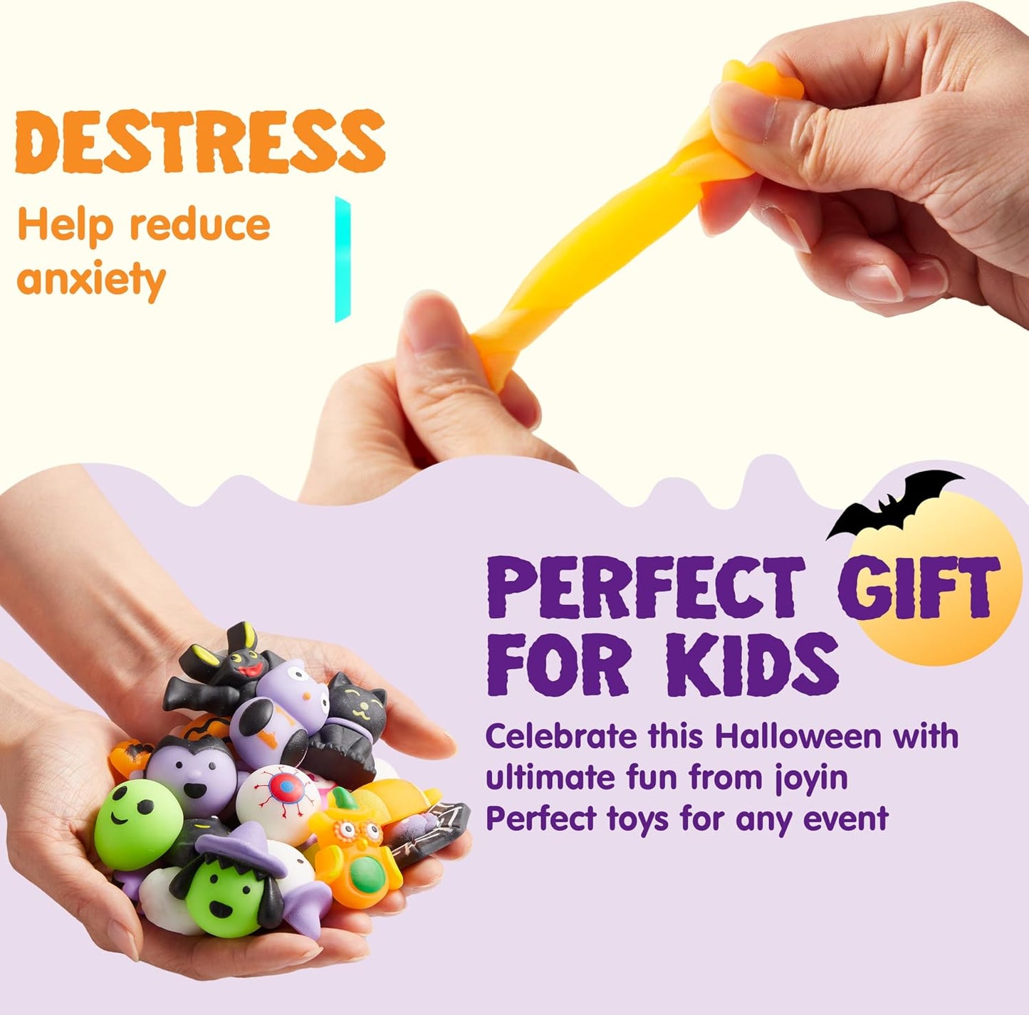 50PCS Halloween Mochi Squishy Toys Bulk Set
