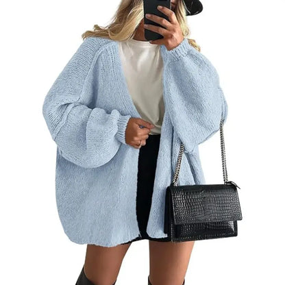 Women's Oversized Open-Front Knit Cardigan