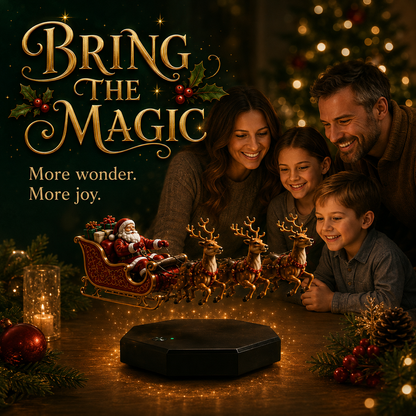 Magnetic Levitation Santa Sleigh – with Lights, Tabletop and Mantel Decorations