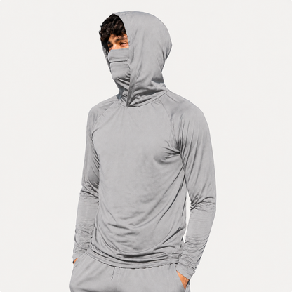 Men’s Lightweight Hooded Sun Shirt with Face & Neck Coverage