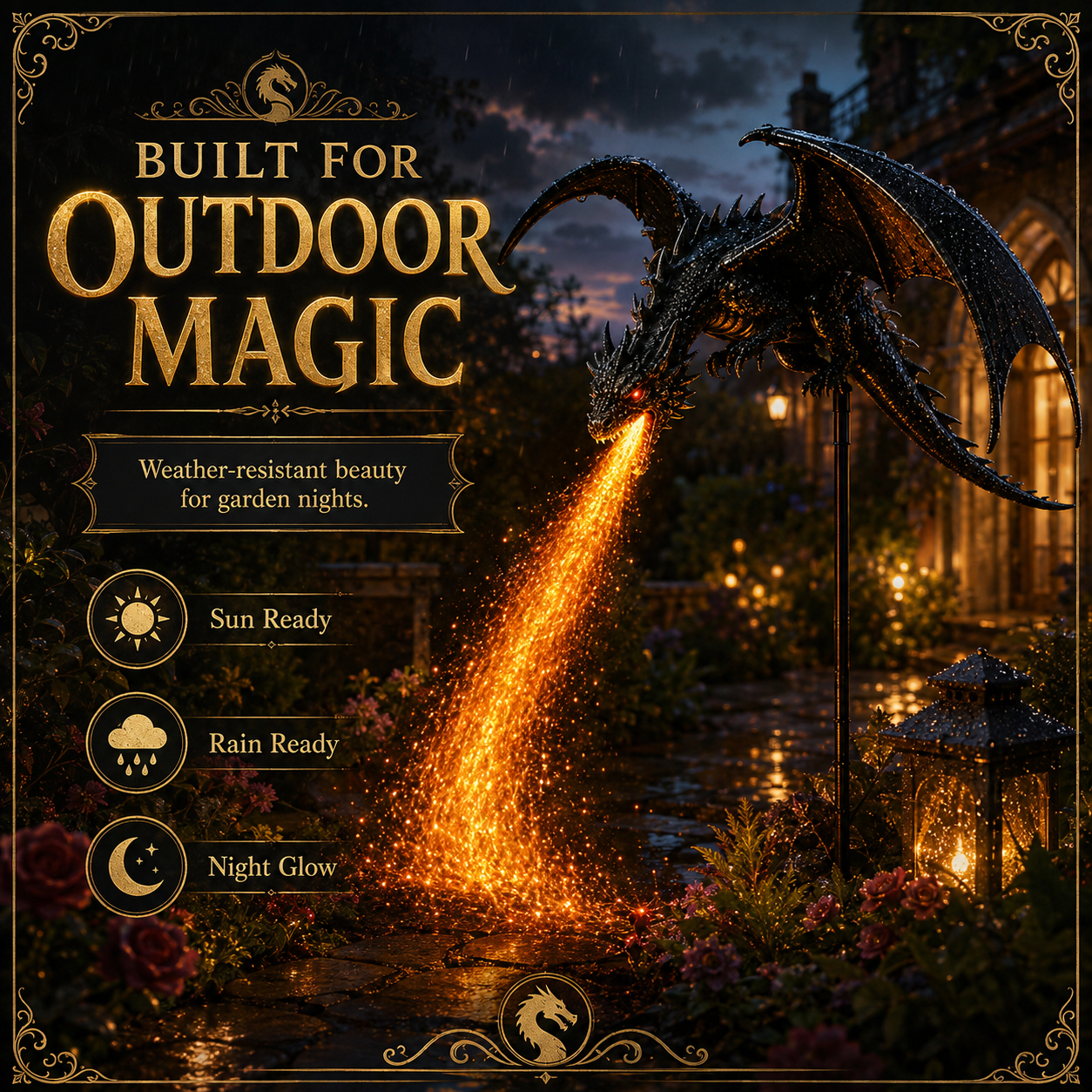 Dragon Flame Solar Garden Lights
