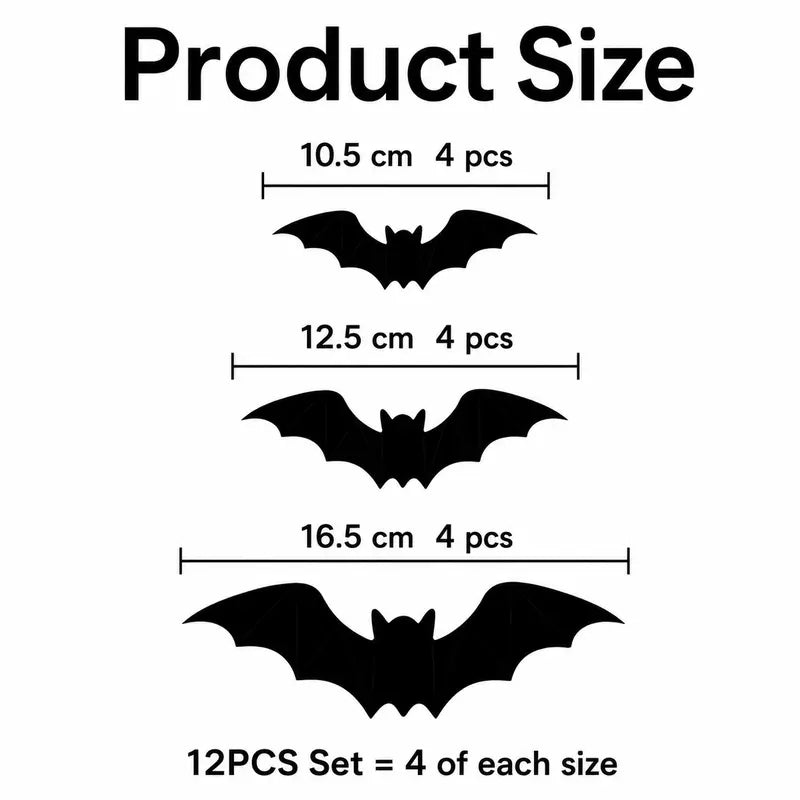 3D Light-Up LED Flying Bats Wall Decor
