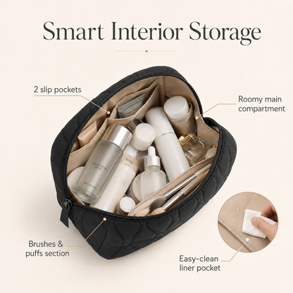 Large Capacity Quilted Fluffy Storage Bag For Women