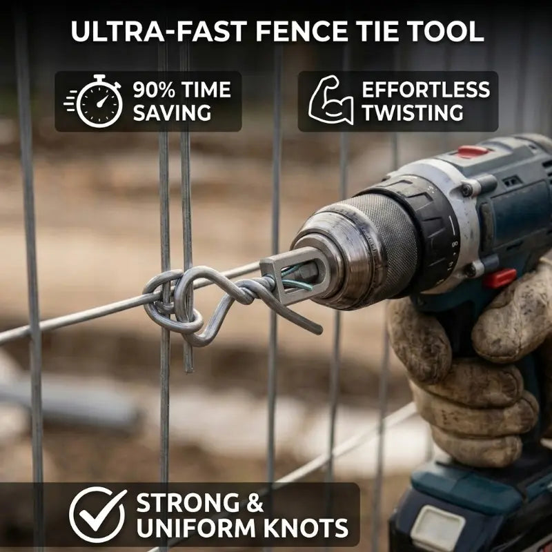 Iron Wire Twister Tool - Attachment for Fast Fence Tying