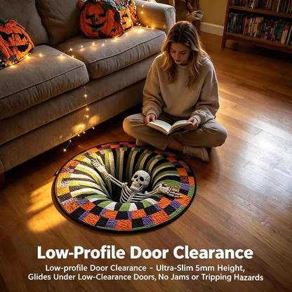3D Skeleton Swirl Quilted Illusion Carpet