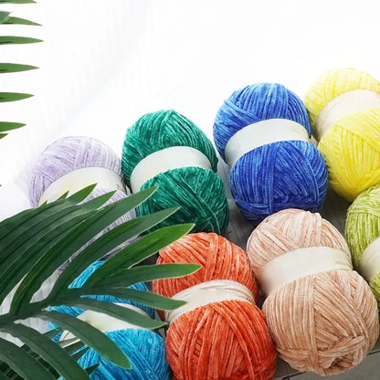 Chunky Chenille Velvet Yarn for DIY Crochet &amp; Knitting