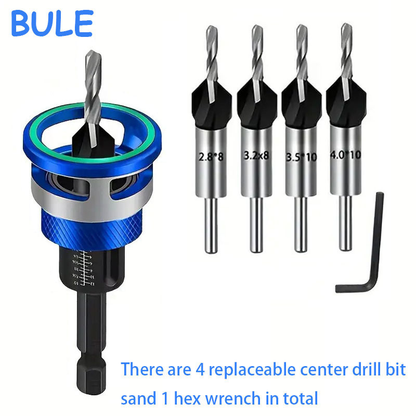 High carbon steel four-flute countersunk drill bit set
