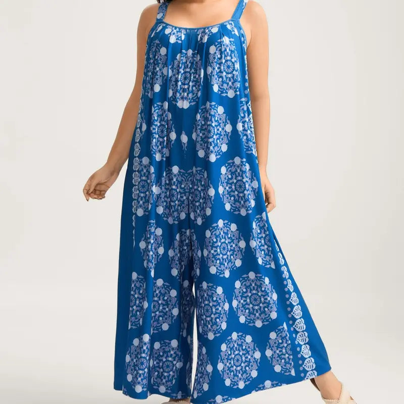 Women’s Plus Size Bohemian Spandex Overalls – Flowy Comfort, Effortless Style