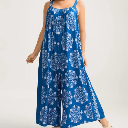 Women’s Plus Size Bohemian Spandex Overalls – Flowy Comfort, Effortless Style