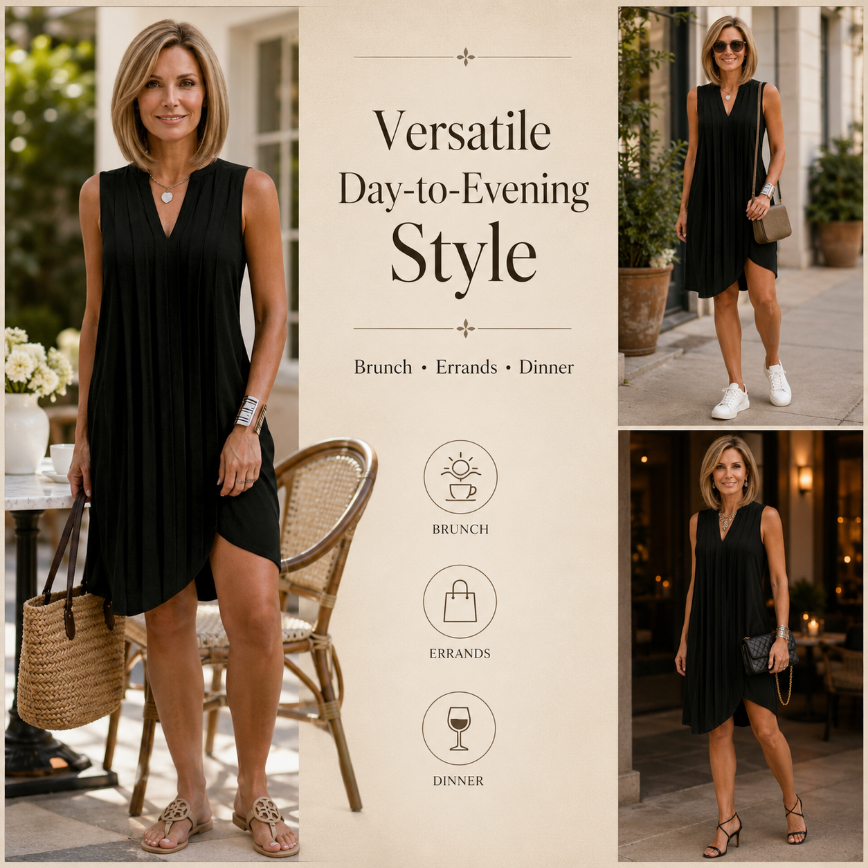 Elegant V-Neck A-Line Sundress with Pockets