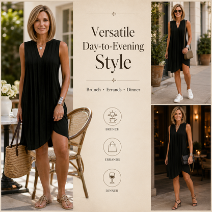 Elegant V-Neck A-Line Sundress with Pockets