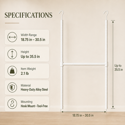 Double Closet Hanging Capacity with Expandable Heavy-Duty Steel Rod