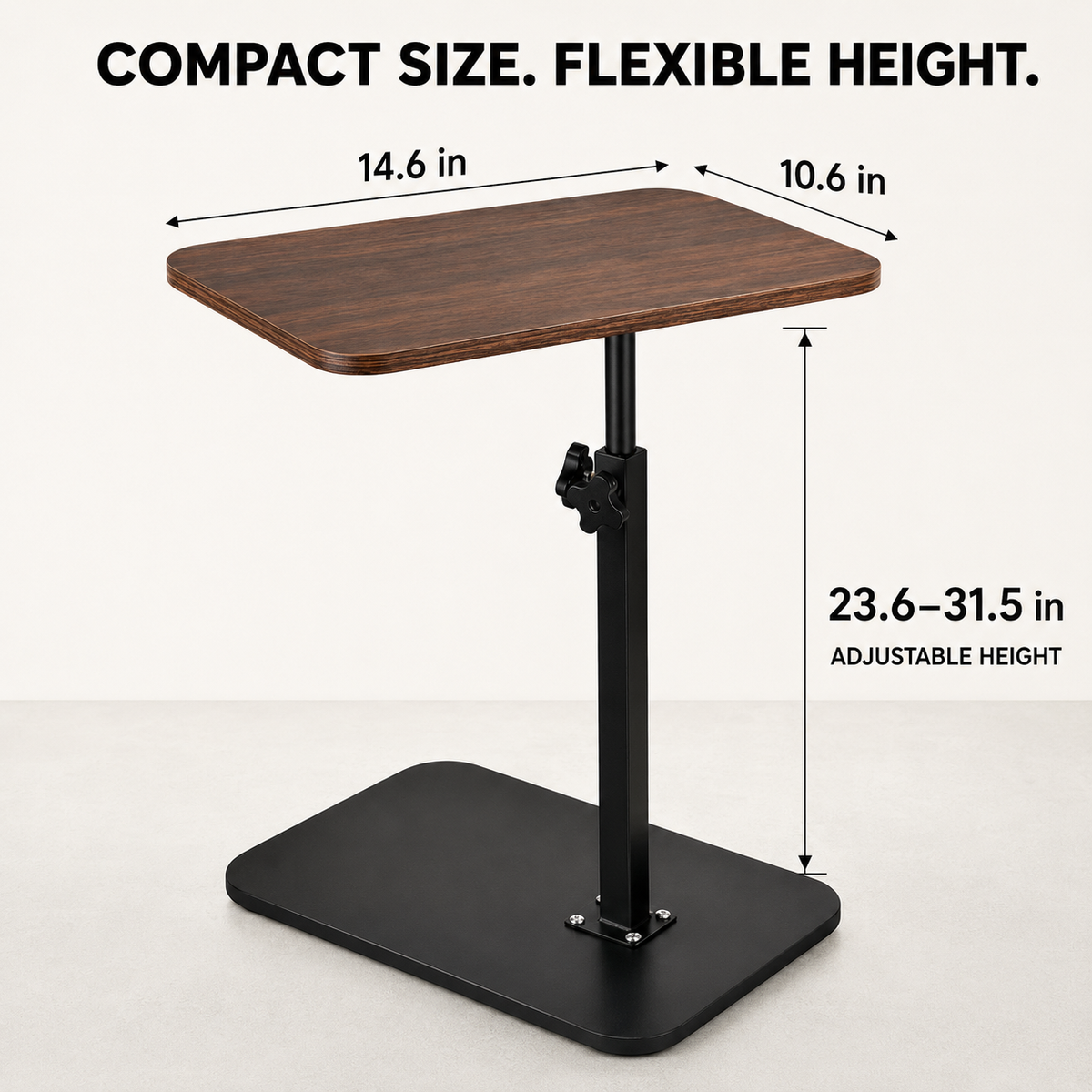 Mobile Adjustable Overbed Table C-Shape Laptop Desk with Rolling Wheels