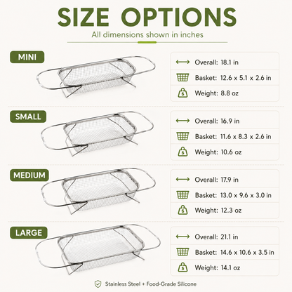 Expandable Stainless Steel Over-the-Sink Colander