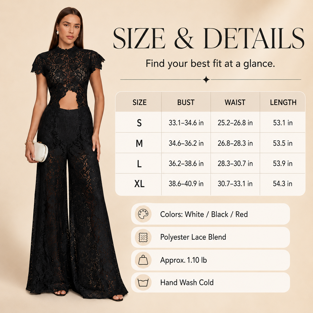 Lace Cutout Round-Neck Split Dress Set