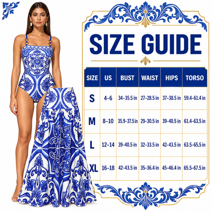 Porcelain Print 2-in-1 Resort Swimsuit