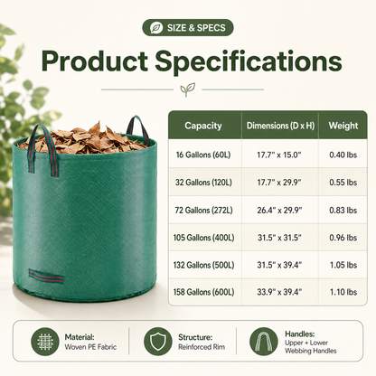 Heavy-Duty Lawn &amp; Garden Leaf Bag