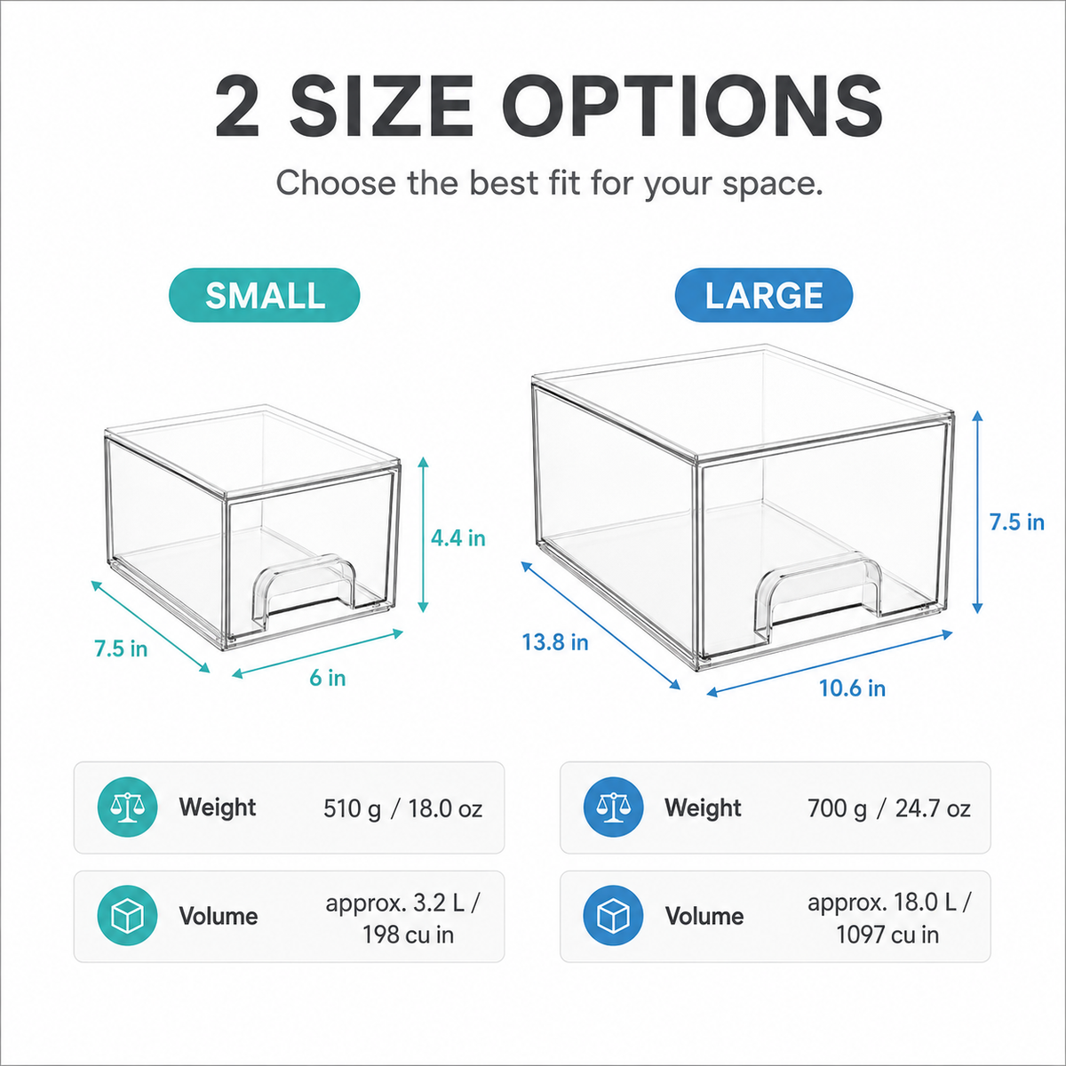 Clear Stackable Storage Drawers