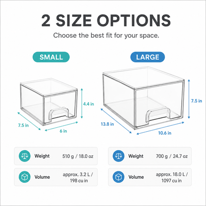 Clear Stackable Storage Drawers
