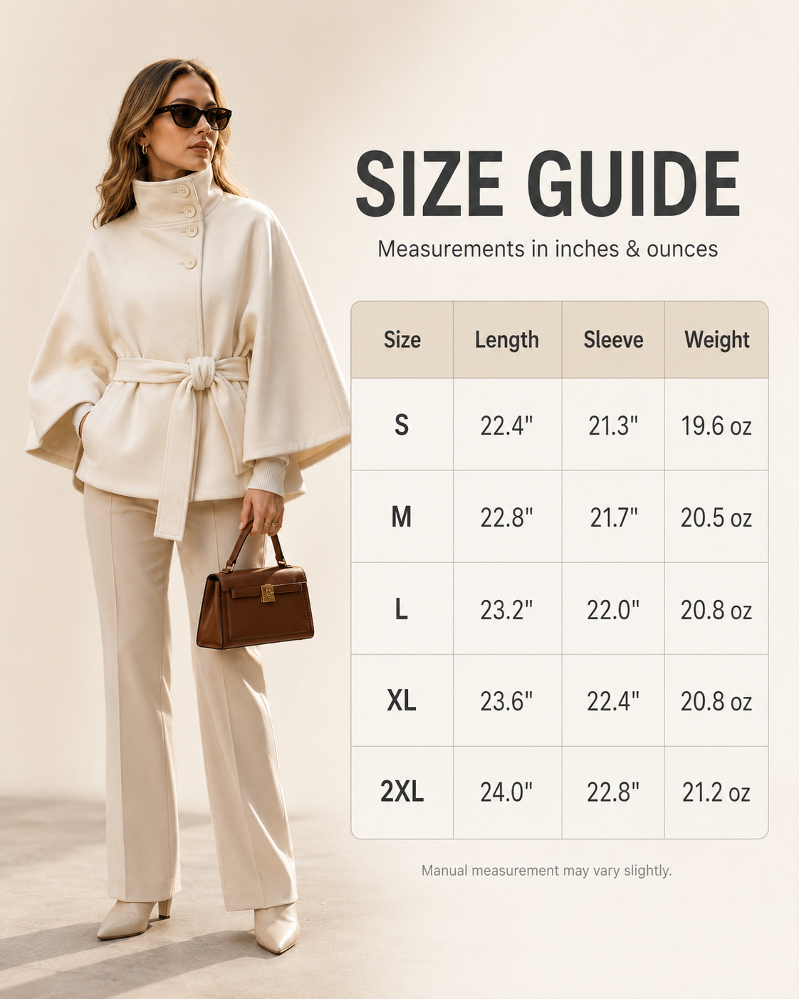 Women's Belted Wool-Blend Cape Coat