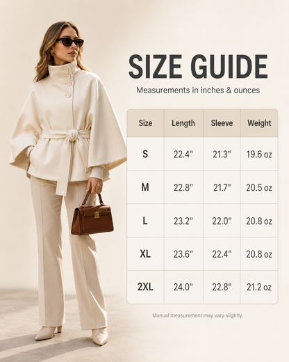 Women's Belted Wool-Blend Cape Coat