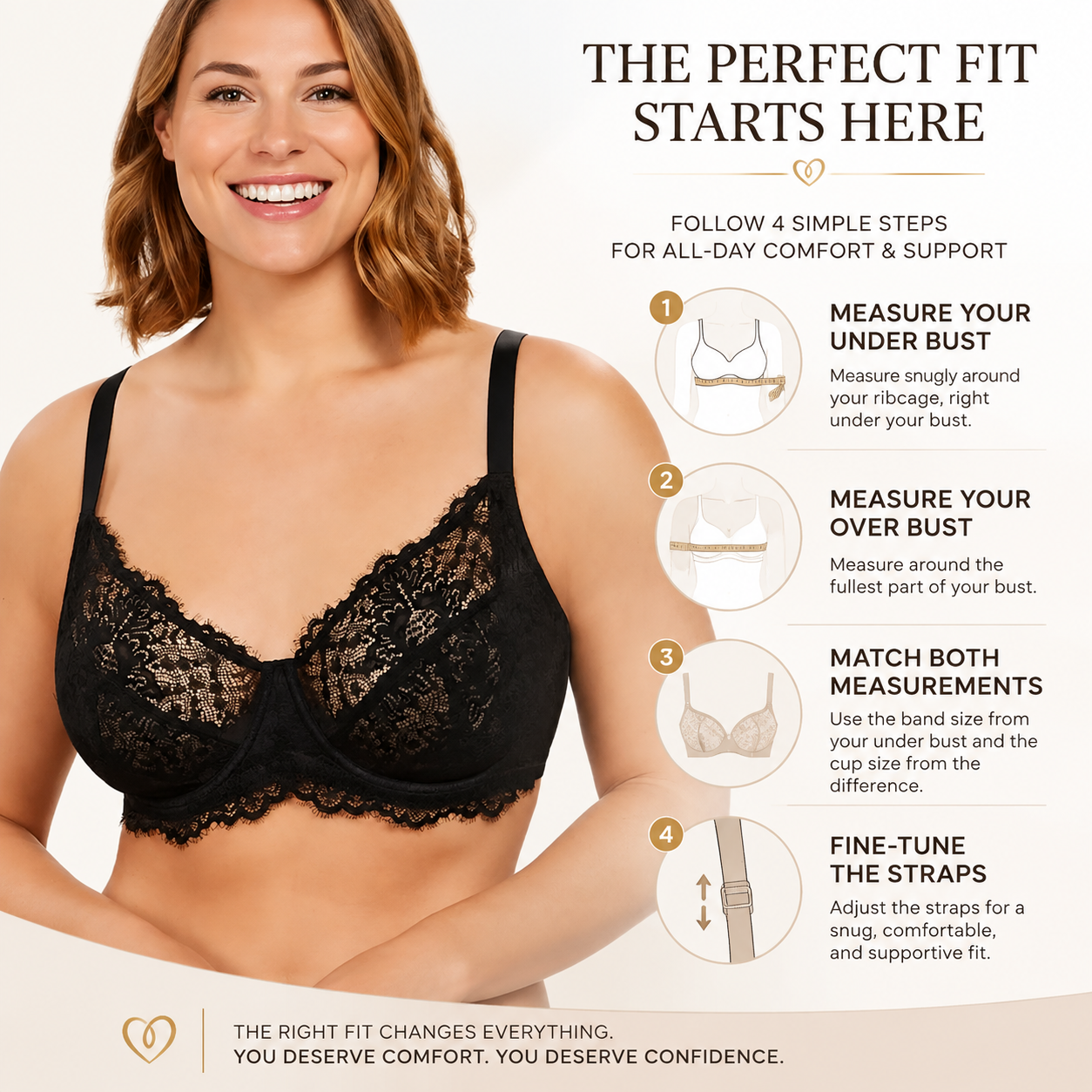 Women's Full Coverage Lace Support Bra