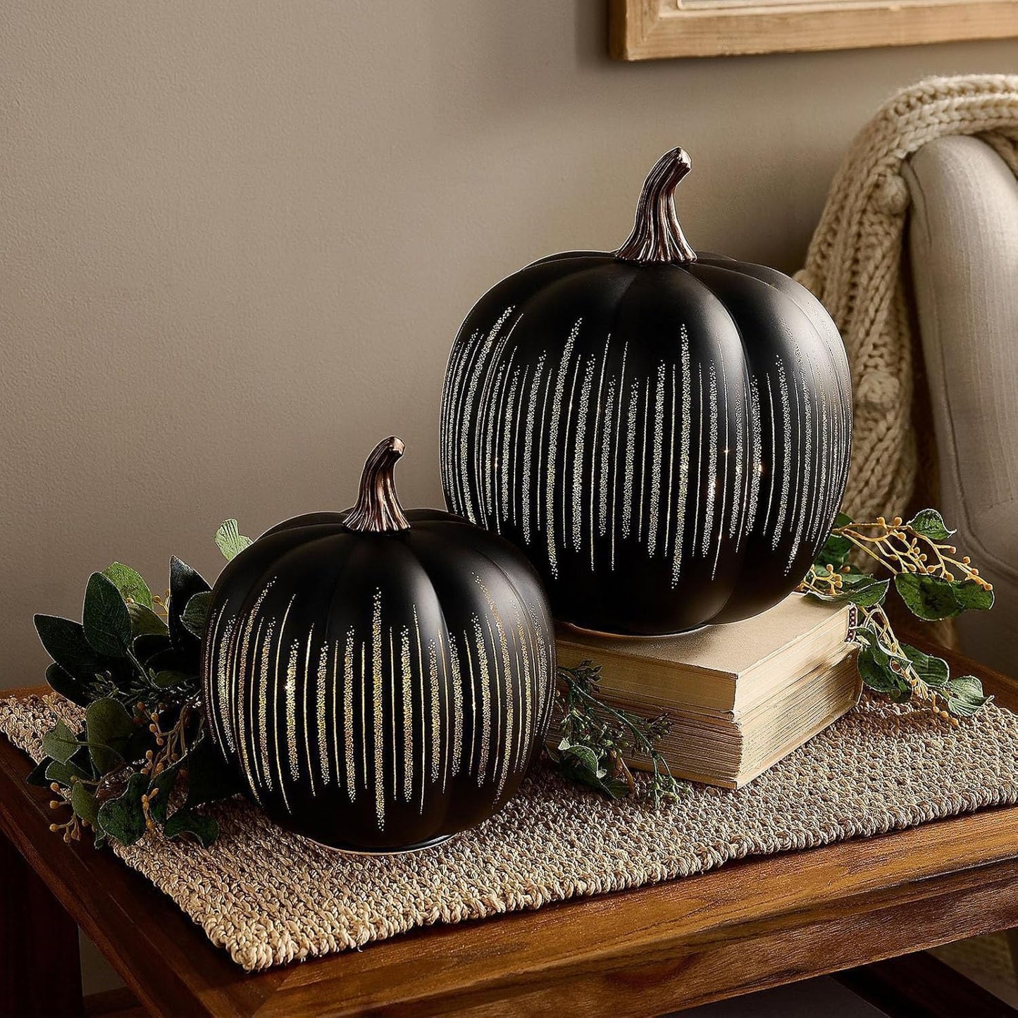 🎃✨ Illuminated Starry Night Pumpkins