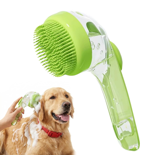 Pet Bath Brush with Shampoo Dispenser – Gentle Grooming & Massage Tool