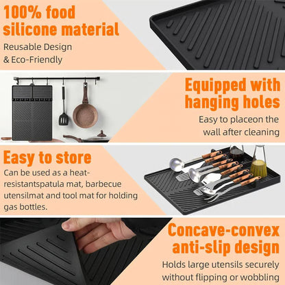 🌞Summer Sale 49% OFF🍖Silicone BBQ Side Shelf Mat — Keep Tools Clean & Close