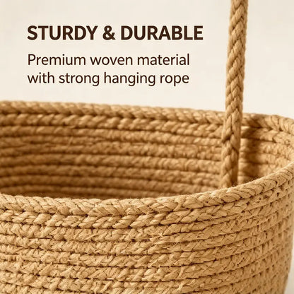Over the Door Woven Hanging Storage Baskets – Easy-Reach 3-Tier Wall Mounted Cotton Organizer for Decluttering Any Room