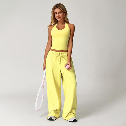 🏃‍♀️Sportswear Set – Adjustable V-neck tank top and wide-leg pants🏃‍♀️
