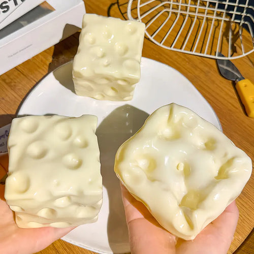 Slow Rise Squishy Cheese Block – Ultra Soft Stress Relief Fidget Toy