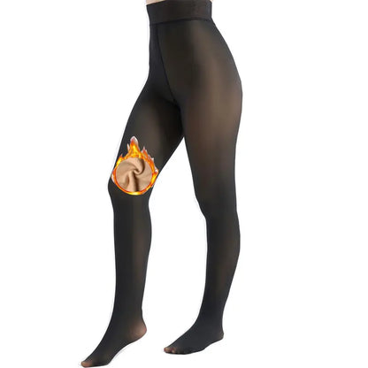 Women’s Fleece-Lined Fake Sheer Thermal Tights