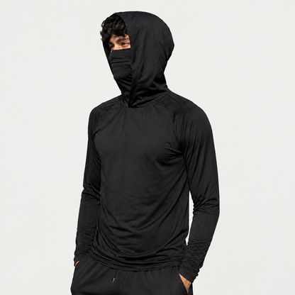 Men’s Lightweight Hooded Sun Shirt with Face & Neck Coverage