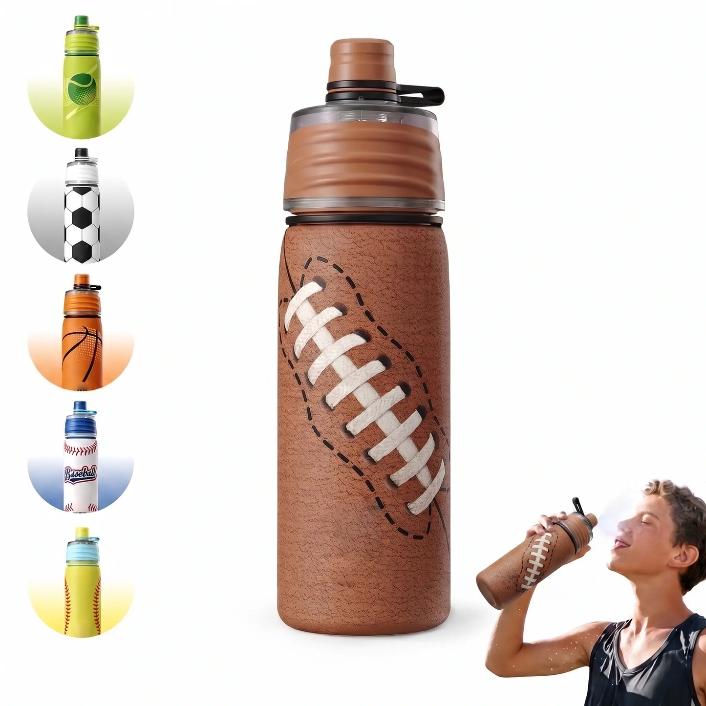 20oz Stainless Steel Water Bottle - with Spray Cooling Function