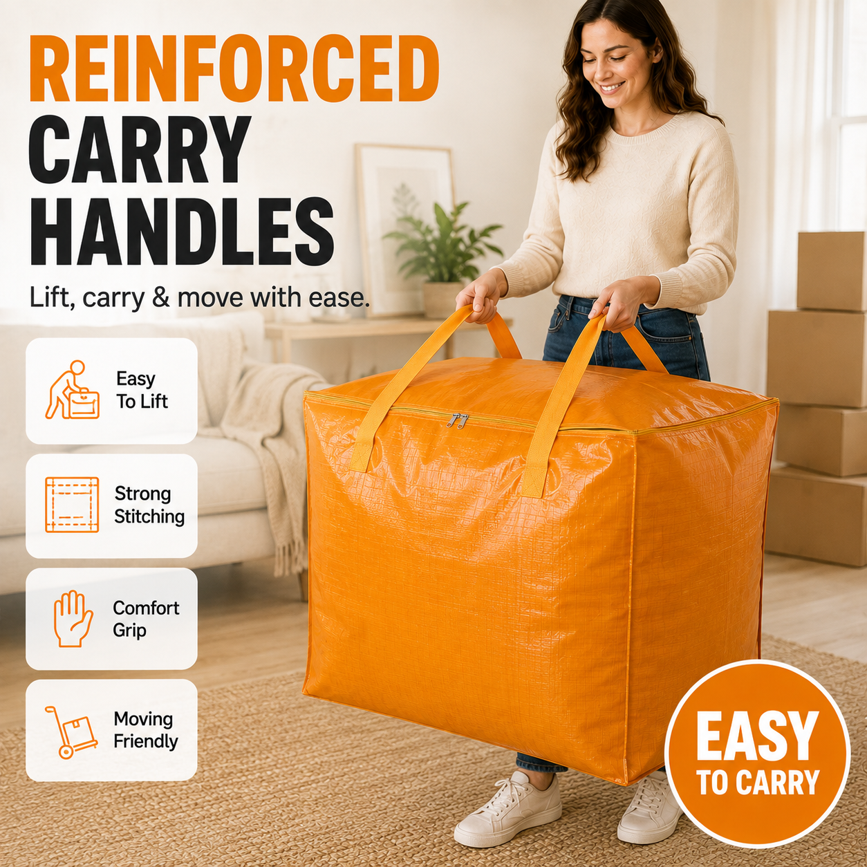 📦400L extra-large capacity clothing storage bag with handles and zippers📦