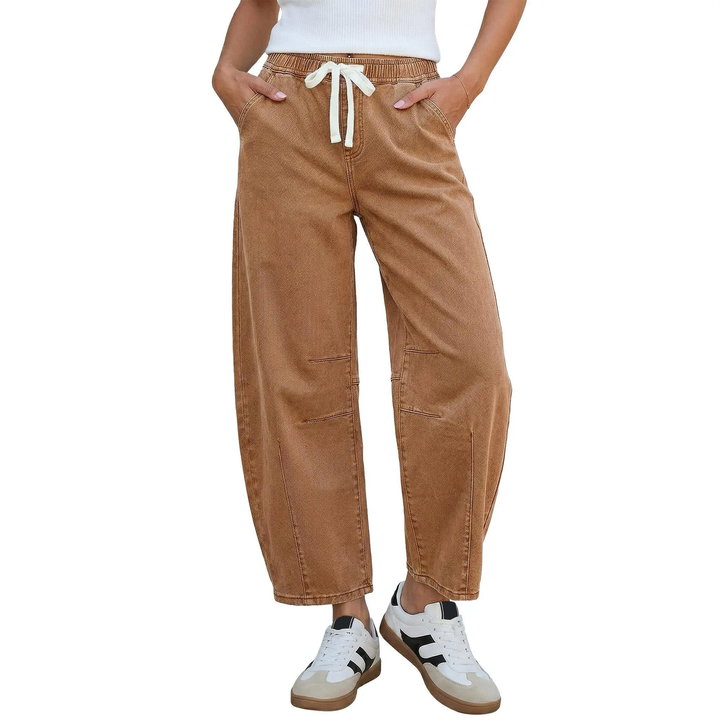 Women's high-waisted stretch wide-leg jeans