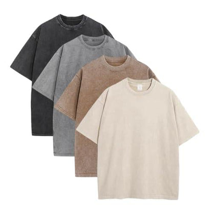 ⚡Hot Sales 49% OFF🔥4 Pack Oversized Tshirts for Men Gym Vintage Heavyweight T Shirts Cotton Workout Acid Wash Baggy Tees