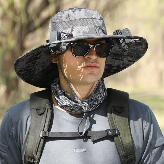 ☀️UPF 50+ Dual Solar Fan Wide Brim Cooling Hat☀️