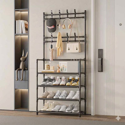 3-in-1 Entryway Coat & Shoe Storage Rack